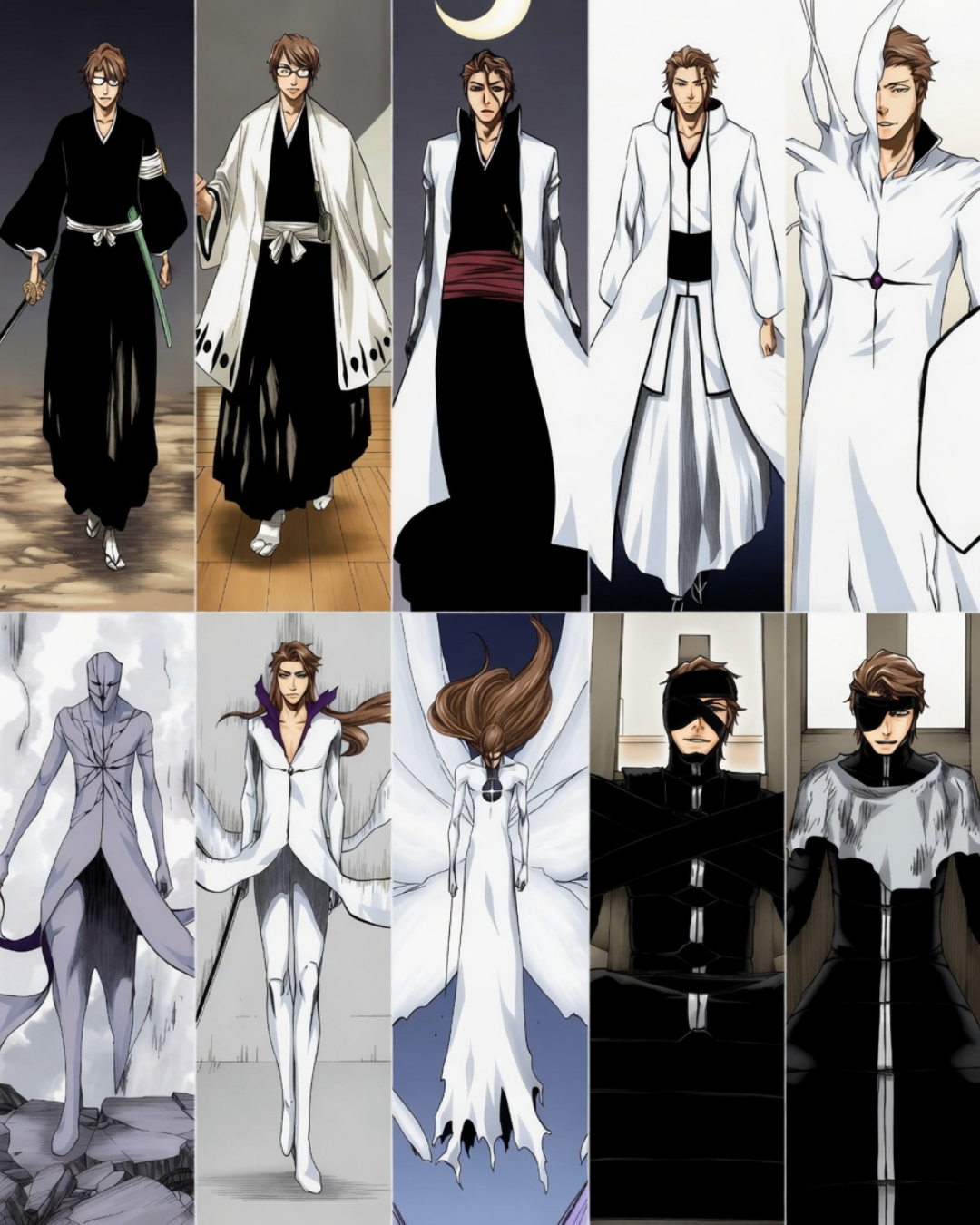 BLEACH evolucin visual Aizen