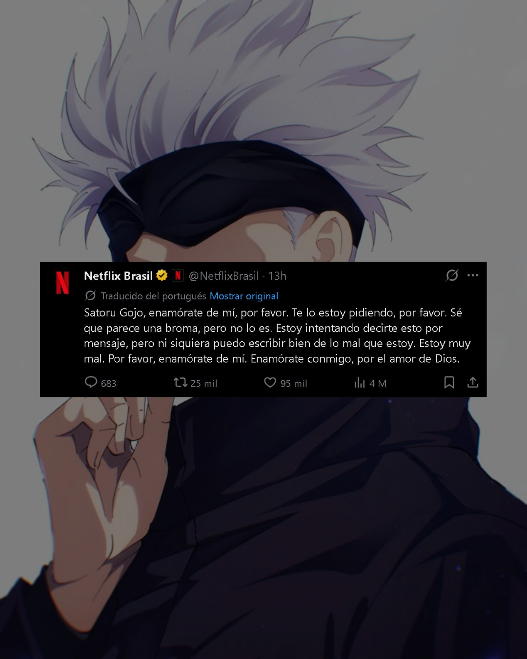 Netflix Brazil Satoru Gojo viral